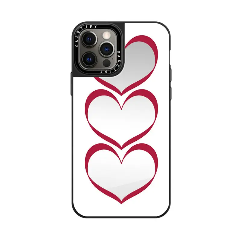 

Зеркальный чехол CASETIFY с белым сердцем для Iphone 11 12 13 14 Pro Max 11 12 13 14 Pro XsMax XR 7 8 SE 7P 8P 14 Plus, задняя крышка D0508