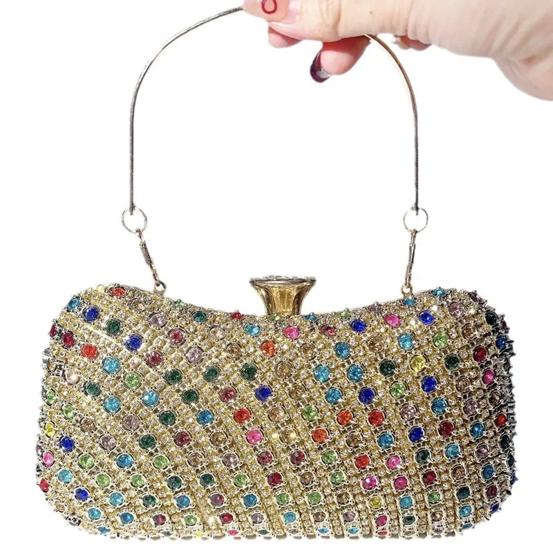 Весна и лето 202 новый цветной клатч с драгоценными камнями обеденная сумка