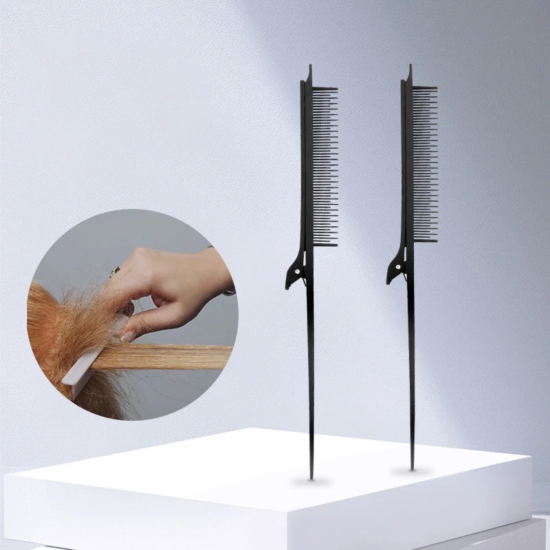 

Highlight Comb Point-tail Plastic Comb Hair Salon Color Brush Modeling Comb Hair Tool With Hair Clip