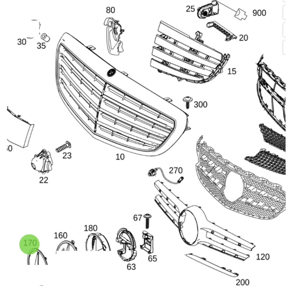 

A 0008176007 Для MERCEDES-BENZ GLA H247 РАДИАТОР GRILLE MERCEDES STAR 0008176007