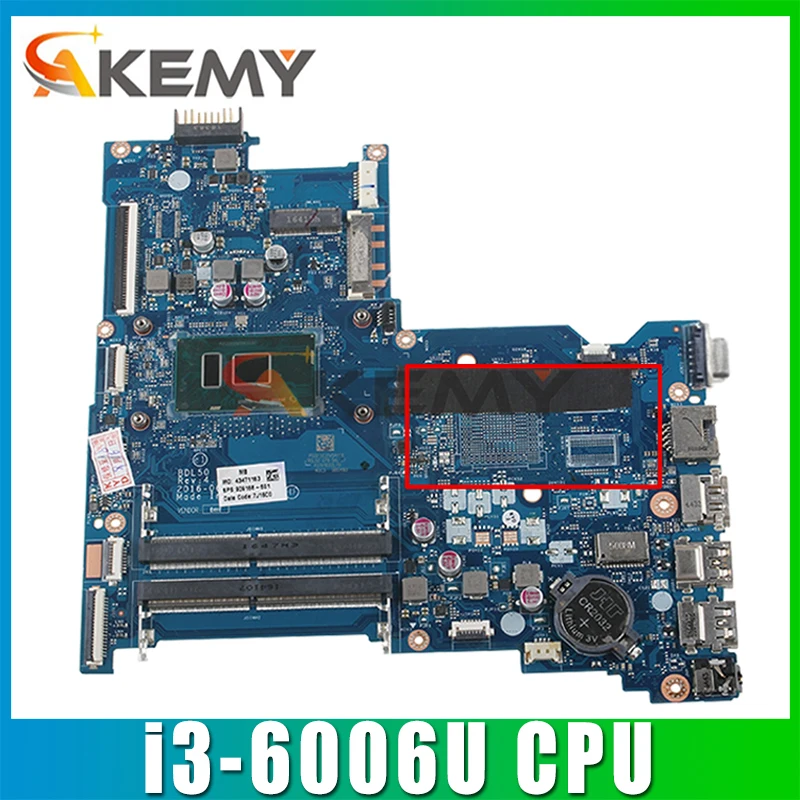 

Материнская плата 909210-001 для ноутбука HP 250 G5 15-AY, 909210-601 BDL50 LA-D704P с процессором SR2UW i3-6006u DDR4 100%, протестирована, быстрая доставка