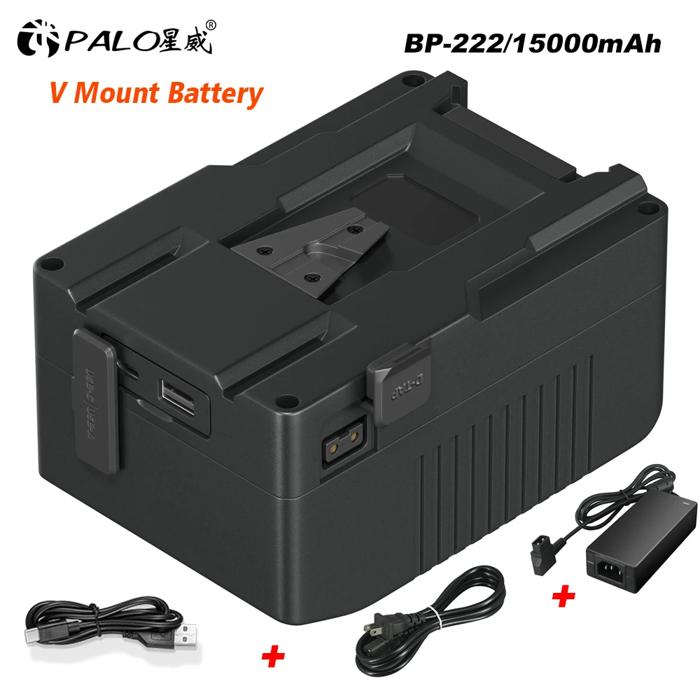 

PALO V Mount Battery BP-222 15000mAh for Sony V-Lock BP Batteries Camcorder Broadcast LED Video Light Blackmagic URSA Mini Pro