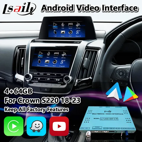 Мультимедийный видеоинтерфейс Lsailt Android для Toyota Crown S220 2018-2023