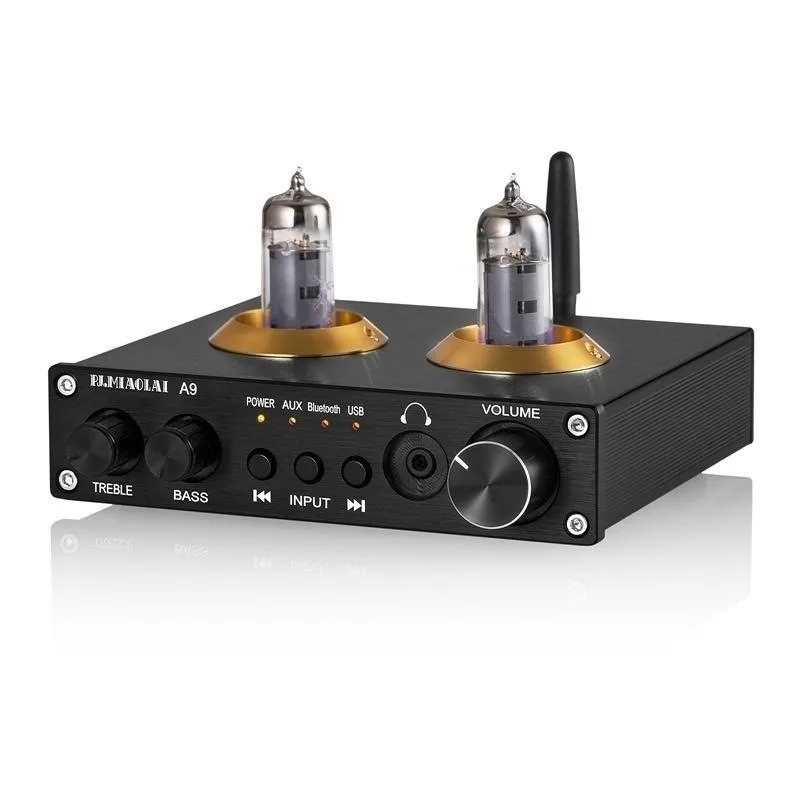 A9 Vacuum Tube Amplifier Stereo Lossless Decoding  5.0 Bluetooth Hifi  High And Low Bass Adjustment Usb Preamplifier