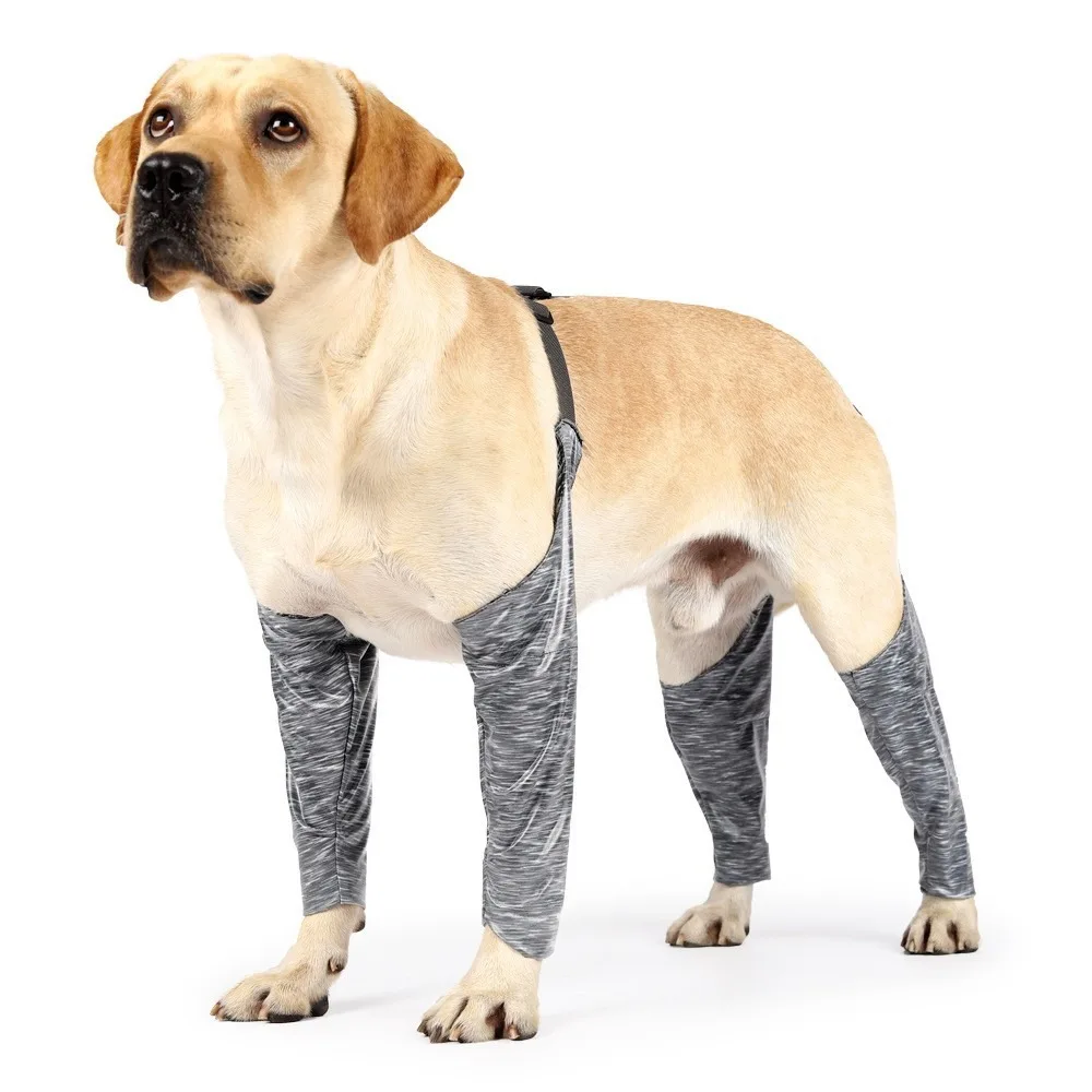 

Grey Dog Sling Leg Cover TPR Dog Jumpsuit Breathable Recovery Sleeve for For Outdoor Protecting Dogs and Caring