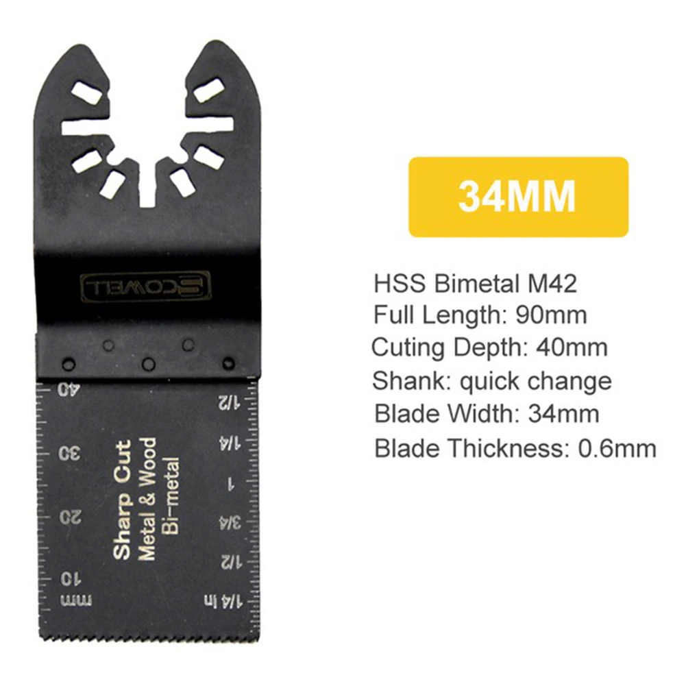 

5PCS 34mm Universal Oscillating Multi Tool Saw Blades Carbon Steel Cutter DIY For Cutting Wood Plastic Drywall And Open Hole