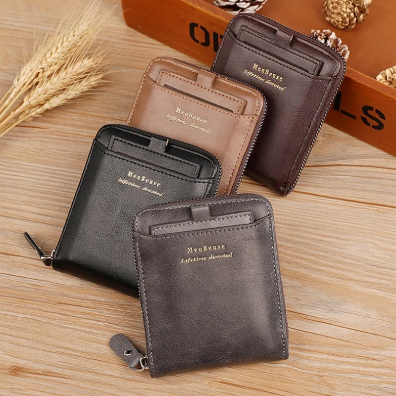 Men New Casual Clutch Bag Billetera Leather Wallet Zipper Mens Money Bag Card Holder Carteras Tarjetero Monederos