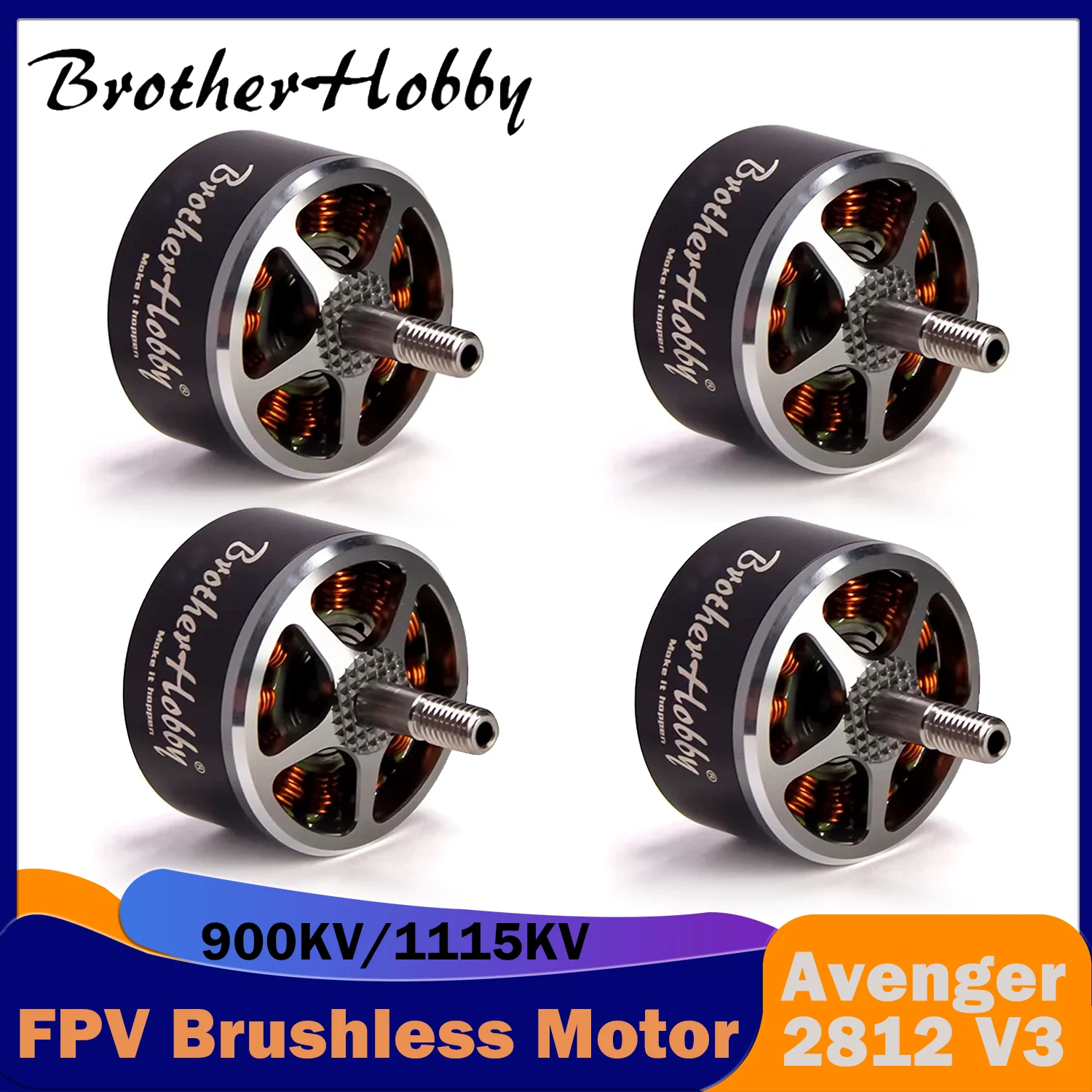 

BrotherHobby Avenger 2812 V3 FPV Motor 900KV/1115KV 4-6S Brushless Outer Rotor(CW) for RC Plane Race Drone Quadcopter Mutirotor