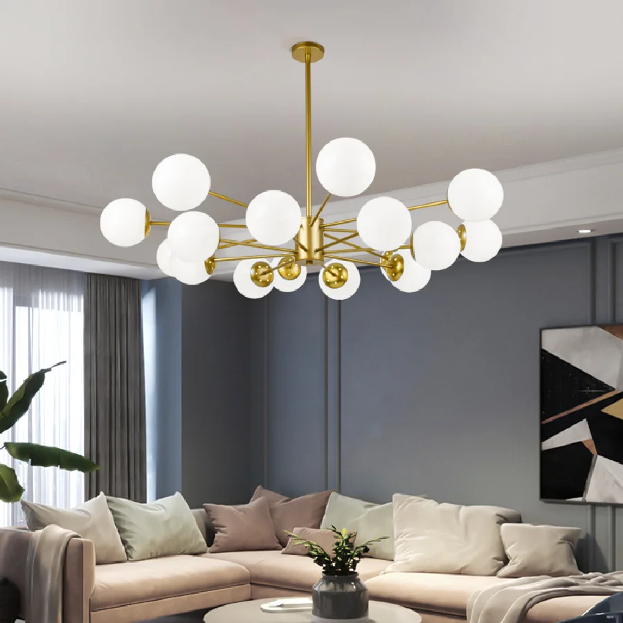 

Creative Magic Bean Lamp Atmospheric Nordic Molecular Lighting Post-modern Minimalist Bedroom Living Room Dining Chandeliers