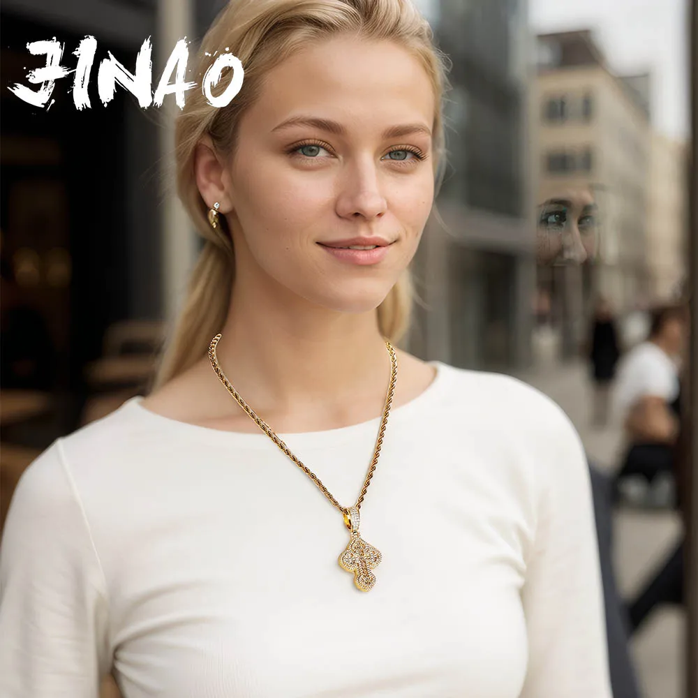 JINAO 2024 новинка хип-хоп кубический циркон со льдом однотонная задняя часть круглый