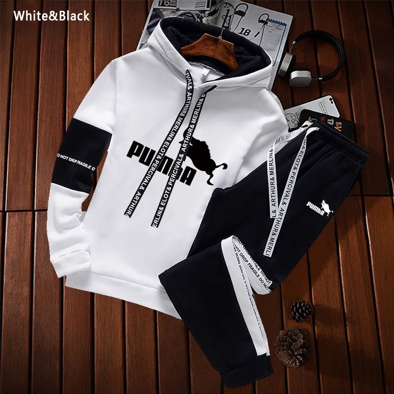 

Man Tracksuit Winter Join Suit Sportswear Pullover Loose oodies Sweatsirt+Pants Suit Sprin Autumn Man ooded Sweatsirts