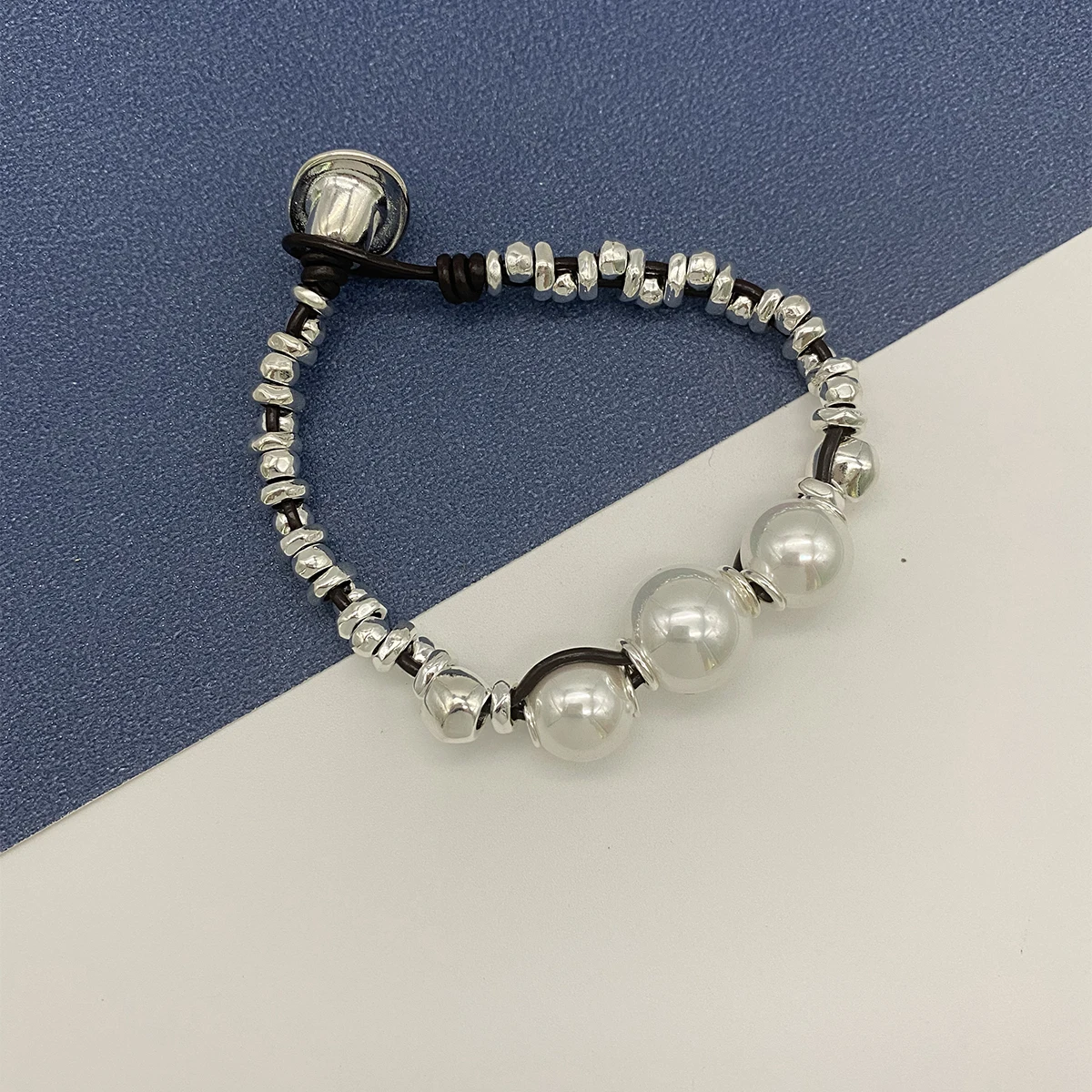 

Ожерелье из бисера из серебра 2023 пробы, черного цвета, с большим жемчугом, модное женское ожерелье высокого качества, подходит для UNO DE 50