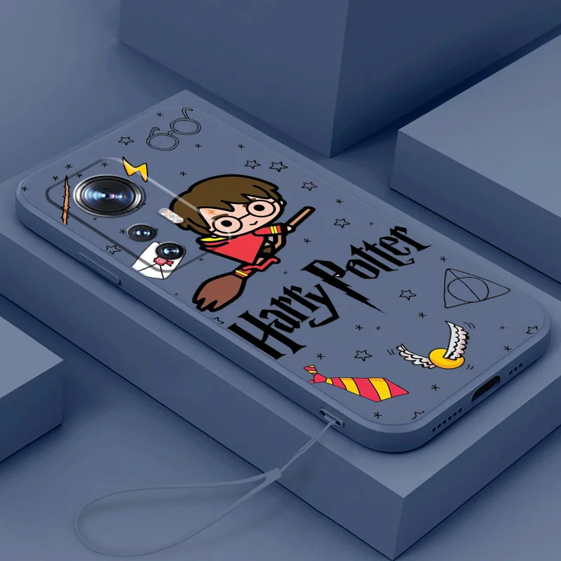 

Fantasy Novel Harryrry Potterer For Xiaomi Mi 13 12T 11i 11X 10S 10 Pro Lite Liquid Rope Silicone Black Phone Case