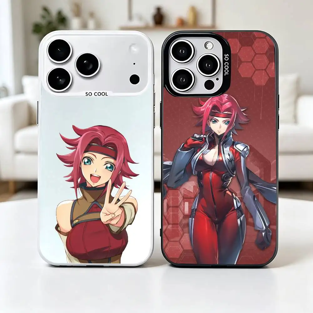 Фото Чехол для телефона C-Code Geass Kallen Stadtfeld для iPhone 17, 16, 15, 14, 13, 12, 11 Plus, Pro Max, XS, серый, с серебряным покрытием внутри №1