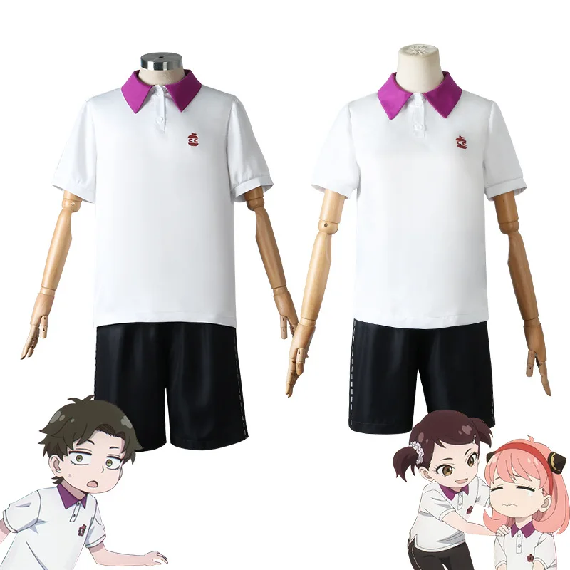 

Аниме Spy X Family Anya Forger Costumes Wig Dodgeball форма для соревнований Джерси Женский наряд Damian Desmond Косплей Хэллоуин