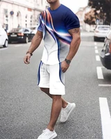 2022 summer new 3d printed t shirt shorts 2 piece suit oversized short sleeved sportswear comfortable street man tracksuit