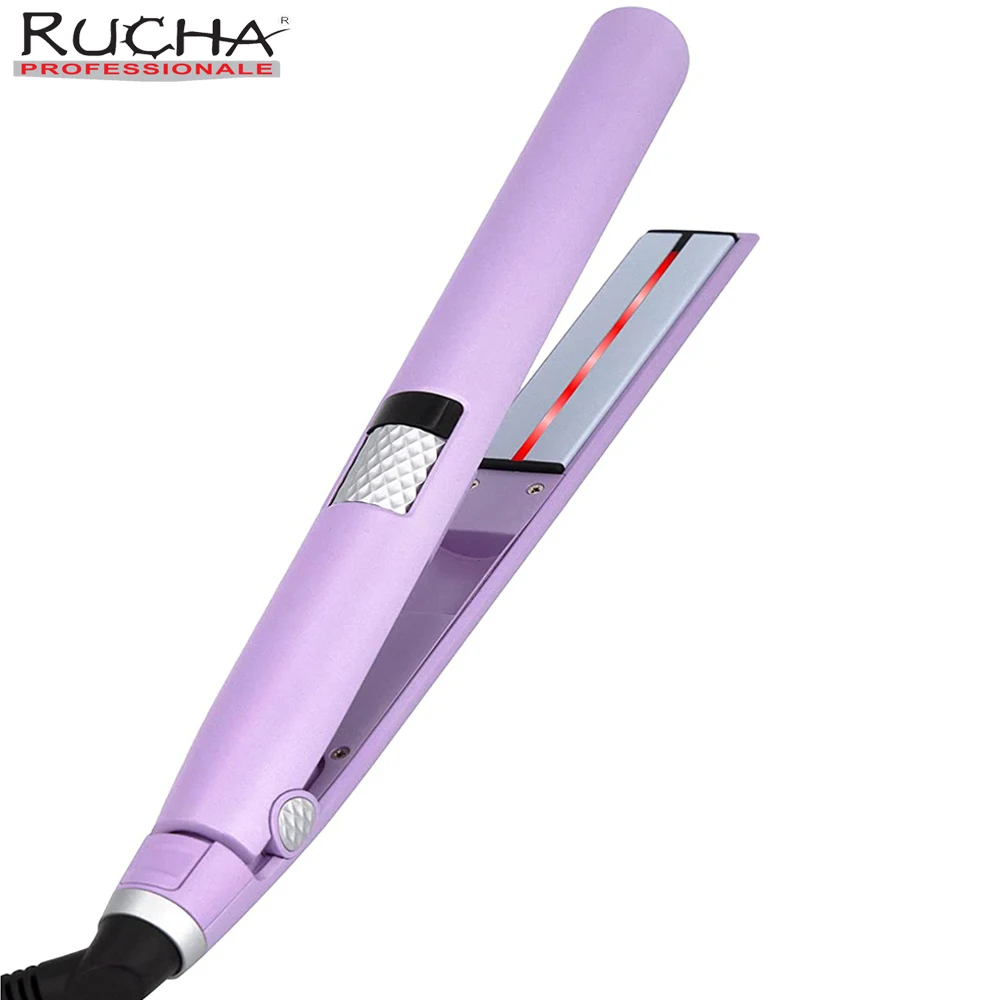 

RUCHA Infrared Hair Straightener Nano-Titanium Flat Iron for All Hair Types Negative Ions Hair Curler and Straightener