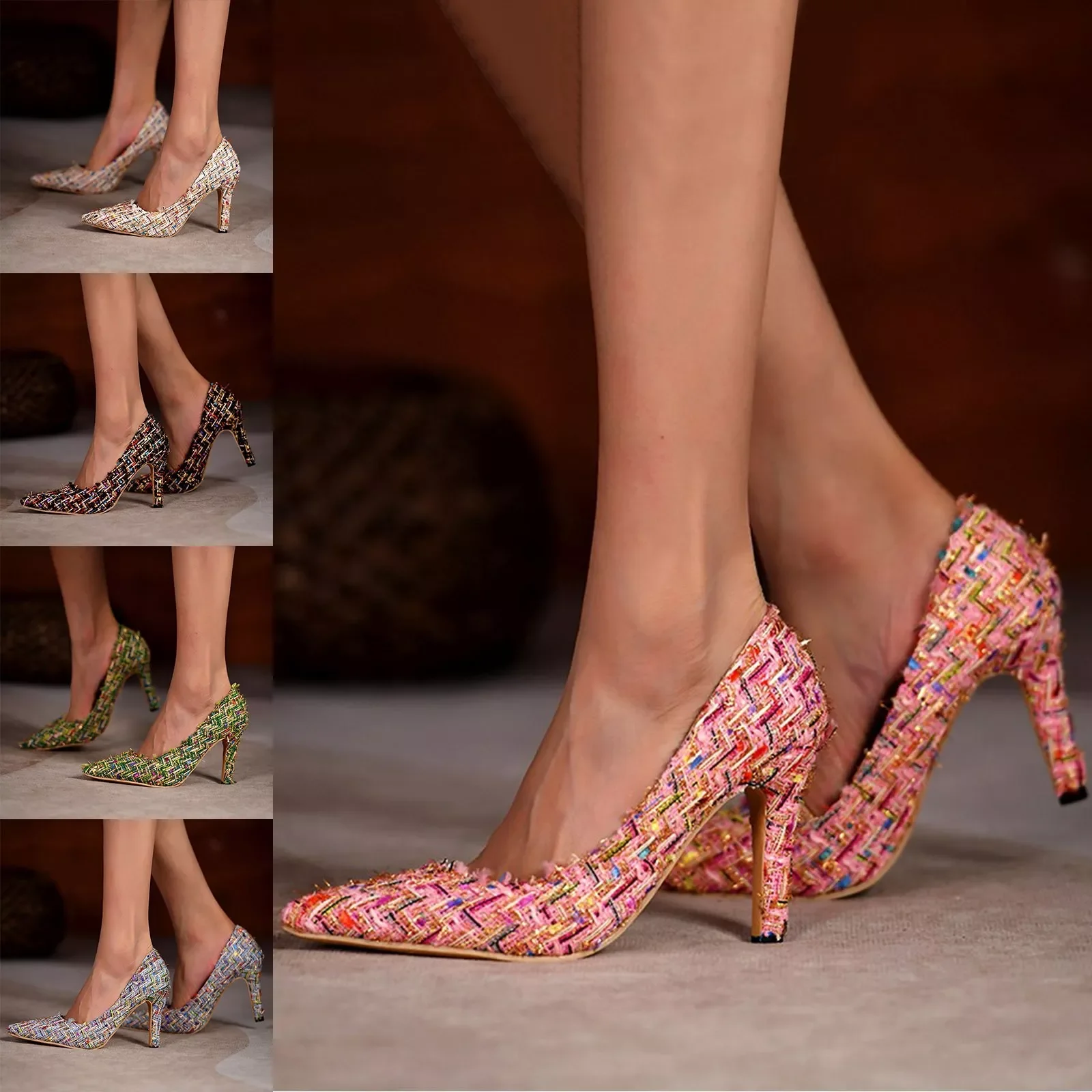 

NEW 2023 Pointed Pointed Women's Fashion Shoes Toe Toe High h Color Heels Women's high heels Clear High Heels Pumps for