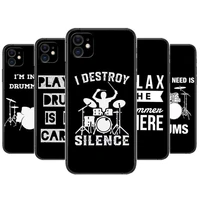 drum drummer music dj phone cases for iphone 13 pro max case 12 11 pro max 8 plus 7plus 6s xr x xs 6 mini se mobile cell