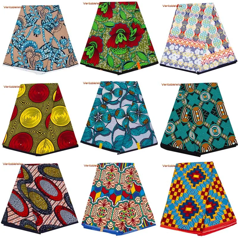 Ткань из Анкары, Африканский настоящий восковой принт, хлопок 100%, новый дизайн, 2023 ткань, ткань в стиле ретро для платья