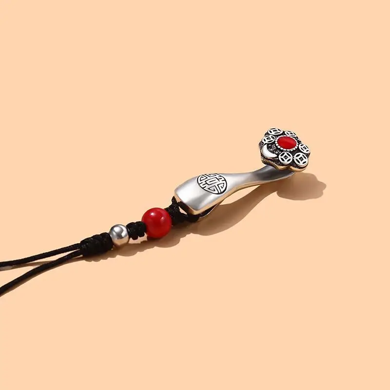 

S990 Zuyin Ruyi Mobile Phone Hanging Cord Cinnabar Mobile Phone Chain Pendant Men's Pendant Antique Keychain Short Style Pendant