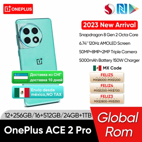 Смартфон Oneplus ACE 2 Pro, 6,74 дюйма, 120 Гц, 150 Вт, аккумулятор 5000 мАч
