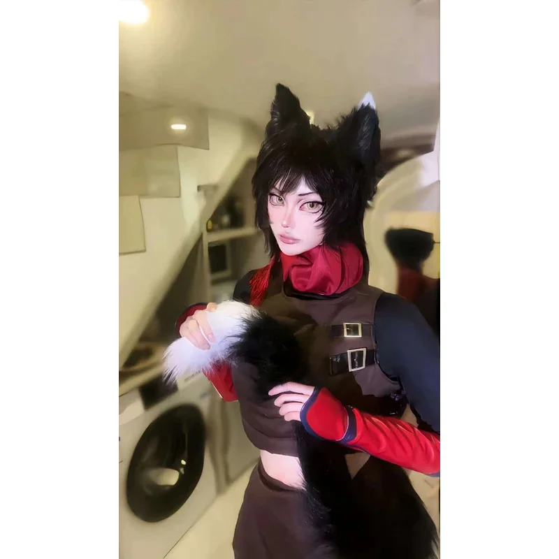 ❤ ❤ Костюм для косплея из аниме Dungeon Disguise: топ, шарф, хвост, юбка, парик — комплект для женщин (Изуми, Хитоми, Асеби) для вечеринок ❤ (art.: 3920d7be0ffb3) - 3920d7be0ffb3