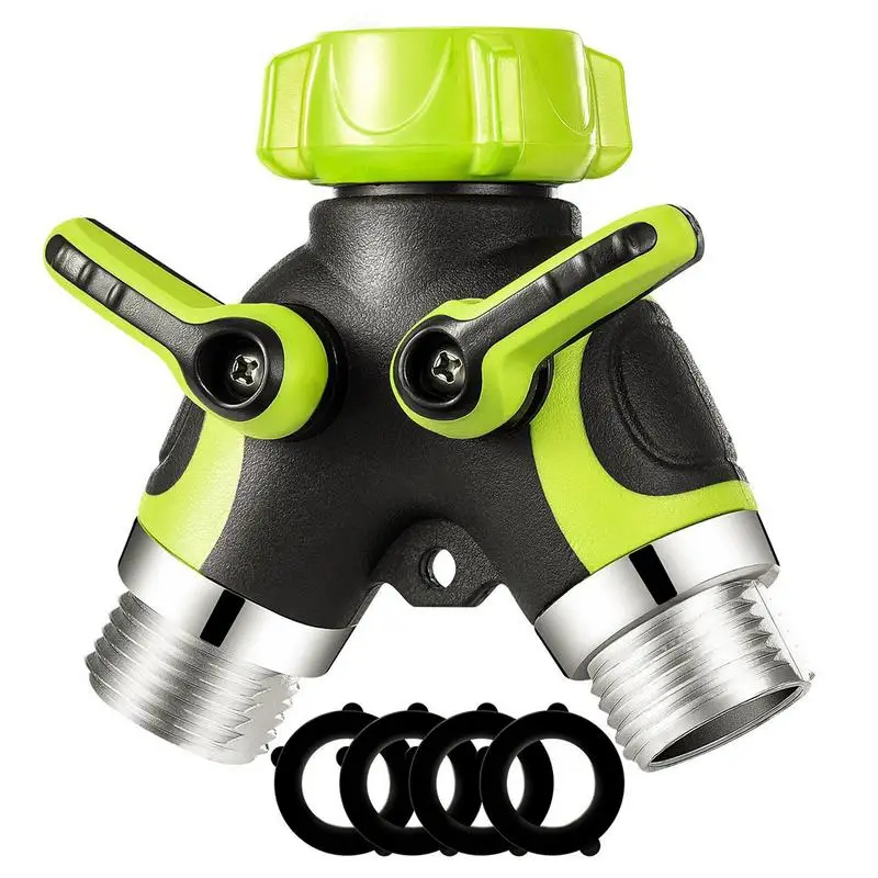 

Brass 2 Way Hose Splitter Water Hose Splitter With Comfortable Grip Faucet Splitter Includes 4 Extra Rubber Washers 2 Way Y