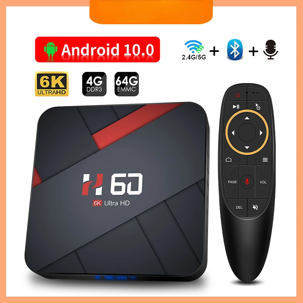 

ТВ-приставка на Android 10,0, 4 + 64 ГБ, 6K HD 1080P, Wi-Fi, 2,4 ГГц