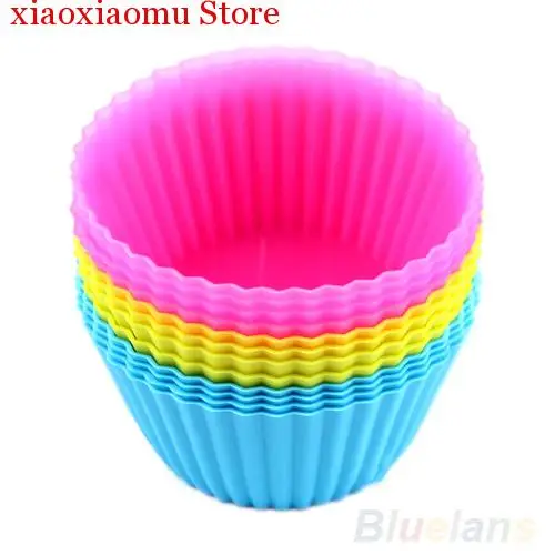 

12 шт., мягкая силиконовая круглая форма для кексов