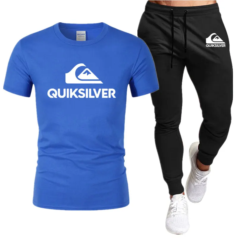 Men's Short-Sleeved T-Shirt And Trousers Two-Piece Casual Sweatshirt Set Brand Sportswear Fitness Pants Summer 2023New Plus Size