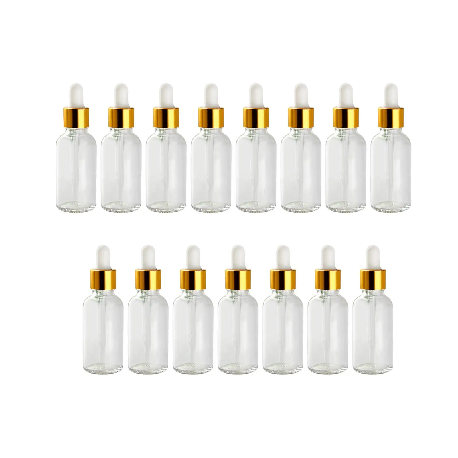 

15 Pieces Glass Dropper Bottles Thick Travel Bottles Durable ,Portable, Clear ,30ml ,Storage Refillable Tincture Bottles