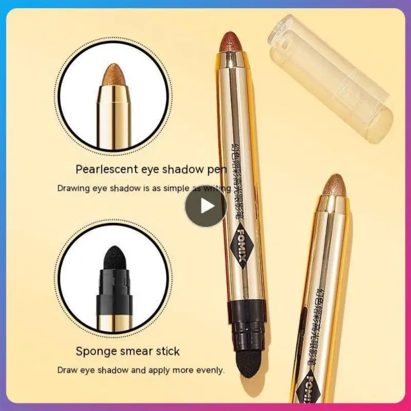 

FOMIX Color Eyeshadow Pen Pearlescent Fine Flashing Contour Eye Shadow Long Lasting Brightening Double Headed Eyeshadow Pencil