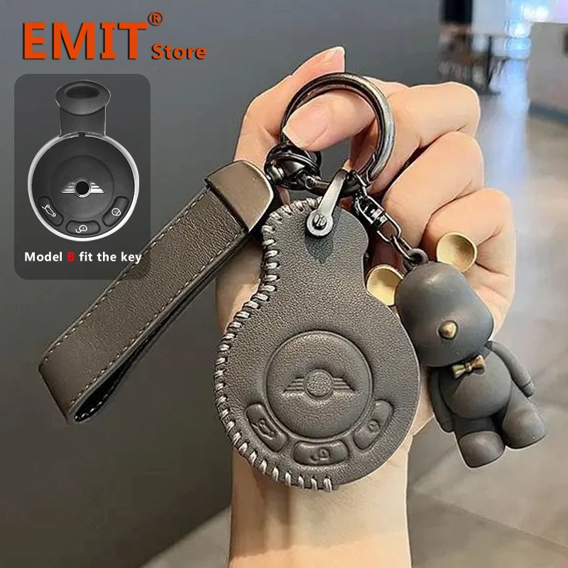 

Кожаный чехол для ключей Mini Countryman Clubman Cooper One S JCW R60 R55 R56 R57 R59 R58 R61 Чехол с дистанционным управлением Брелок Автомобильные аксессуары