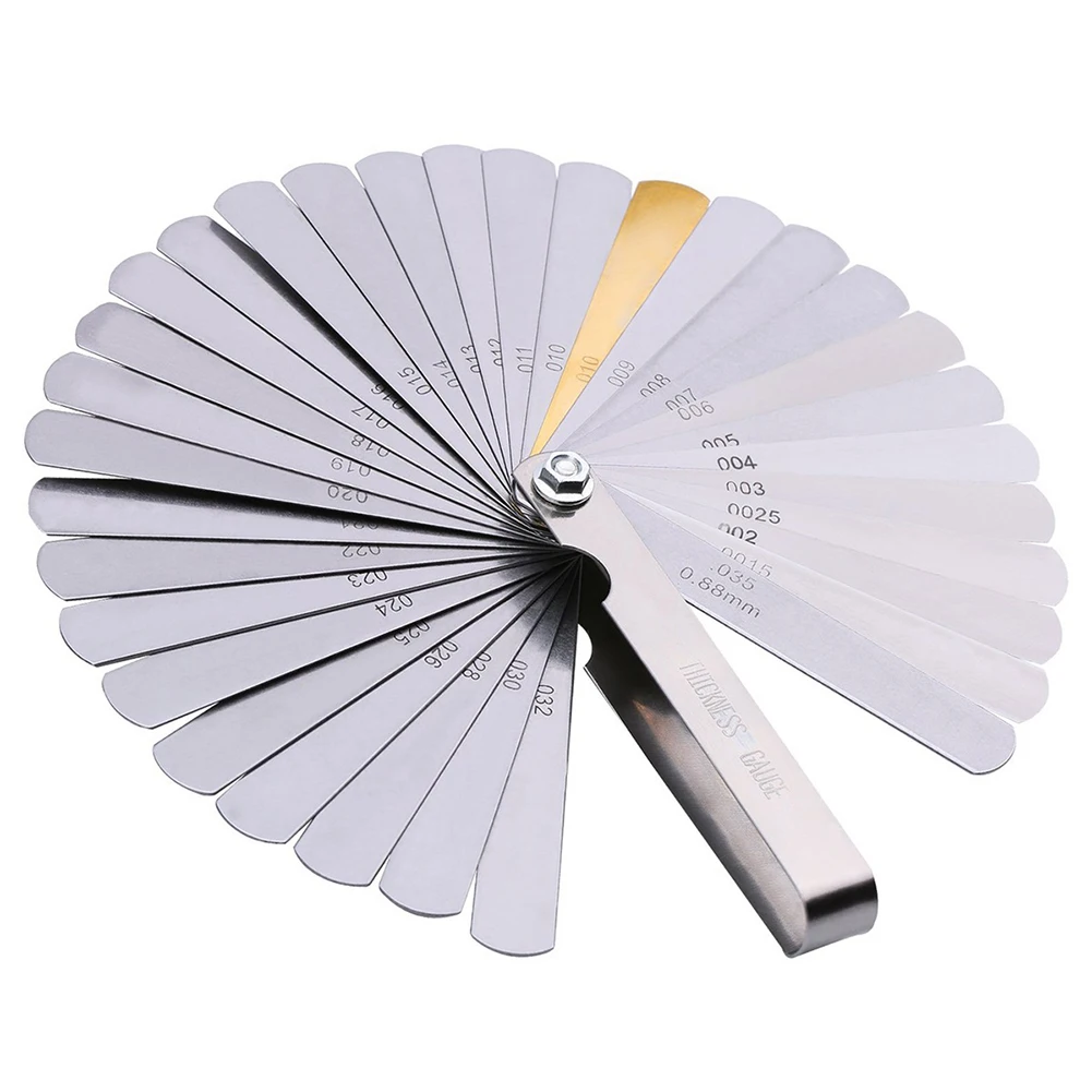 

32 Blades Metric Feeler Gauge High Precision 0.04-0.88 Gages Gap Filler Feeler Gauges Woodworking Measuring Tool