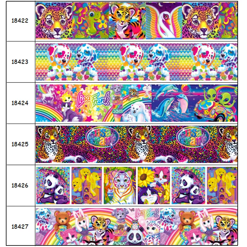 

DHK 50yards Cartoon Printed Grosgrain Ribbon Accessories Material Headwear Decoration DIY Sewing Craft S2062