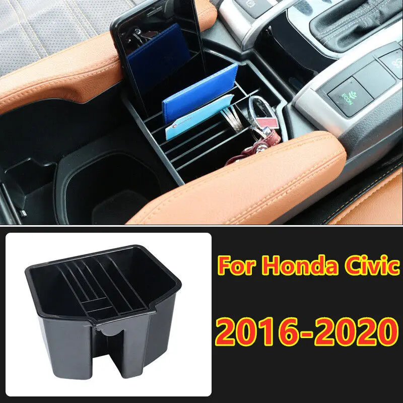 

Car Console Center Card Coin Key Storage Box For Honda Civic Sedan 2016 2017 2018 2019 2020
