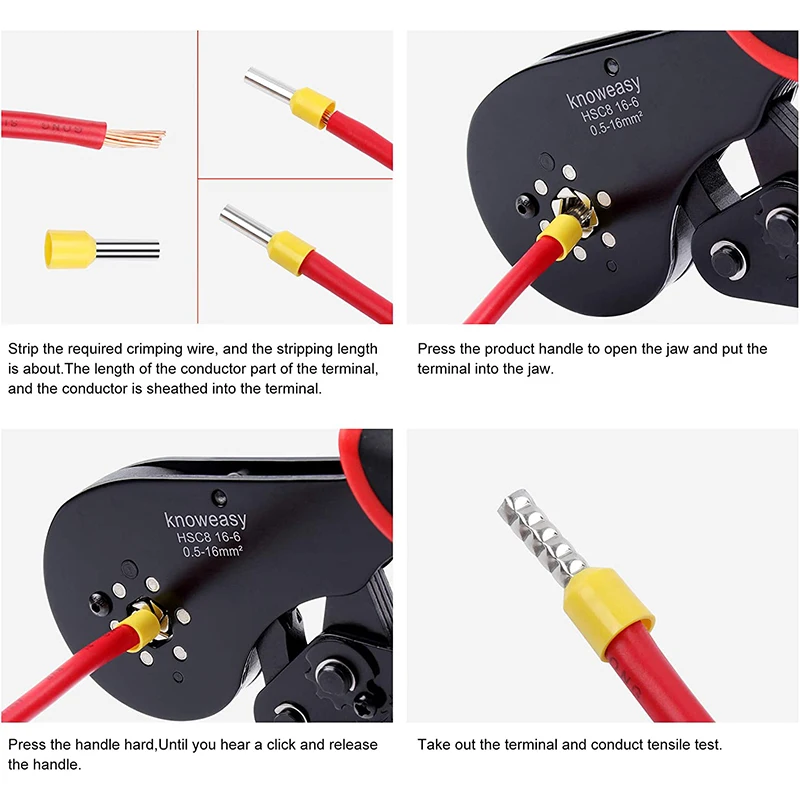HSC8 16-6 Pro шестигранные обжимные клещи с храповым механизмом для концевых втулок и обжимных наконечников-обжимные наконечники 0,5-16 мм² (AWG 20-5) о... (art.: 3920c19577045) - 3920c19577045