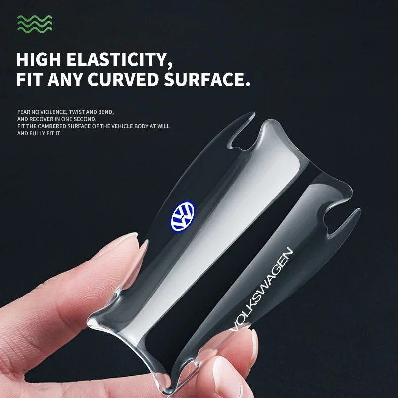 4 шт. прозрачная наклейка на дверную ручку автомобиля декоративная защитная