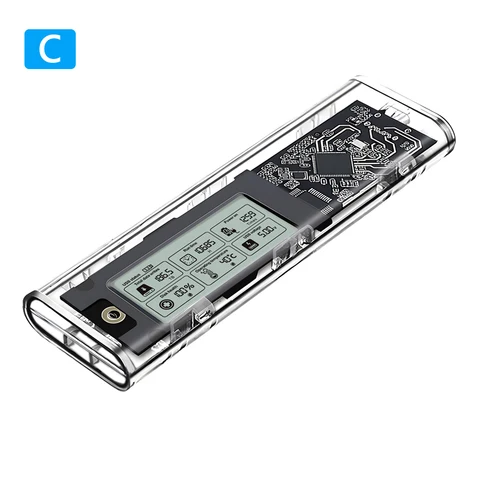 Корпус твердотельного накопителя M.2NVME/NGFF с двумя протоколами Стабильная передача Корпус привода с цифровым дисплеем Внешний адаптер M.2 SL-TN10-P-AC