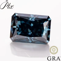 loose gemstones moissanite stone crushed ice radiant cut dark vivid blue color for jewelry with gra certificate