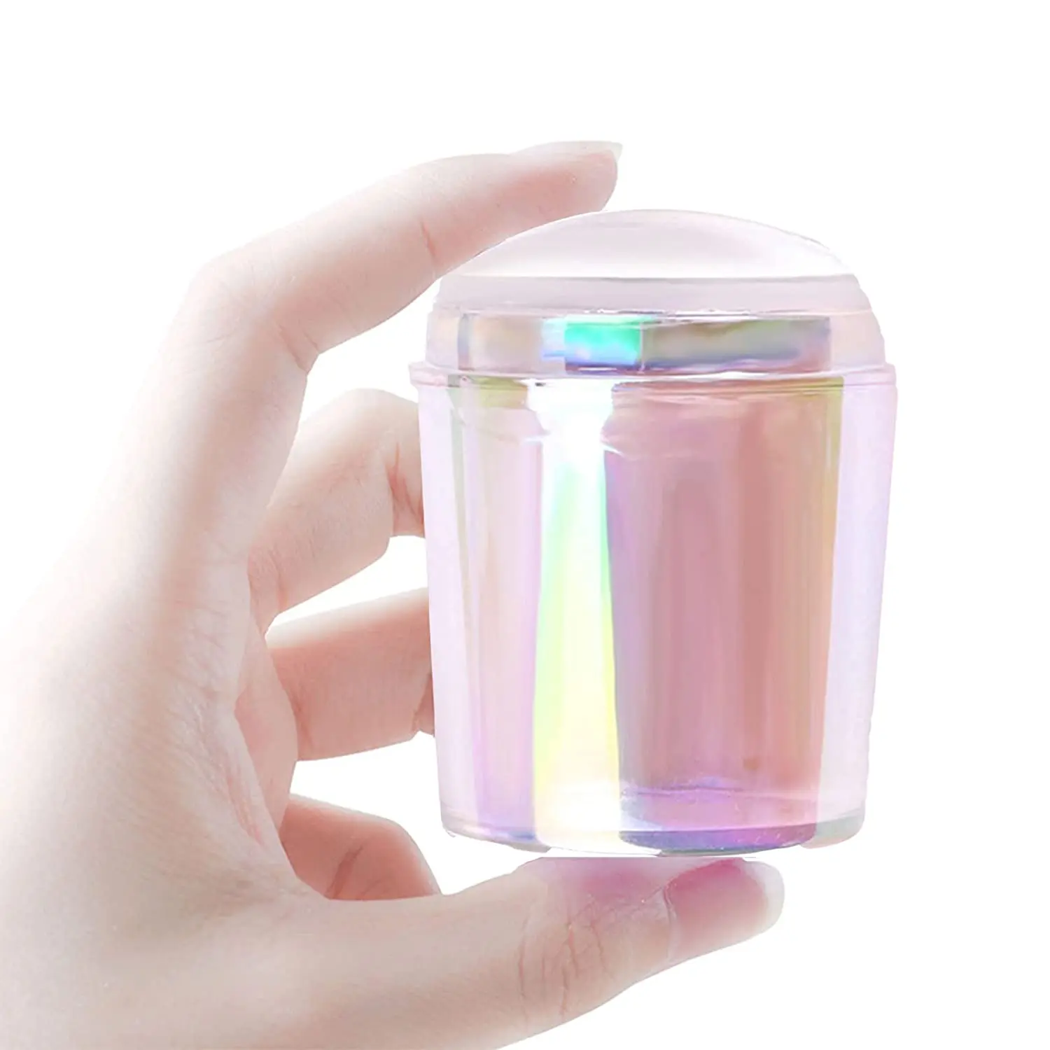 

French Natural Nail Stamp Jelly Nails Art Stamper Aurora Dazzle Silicone Print Transfer DIY Stamping Double Head +Template 2022