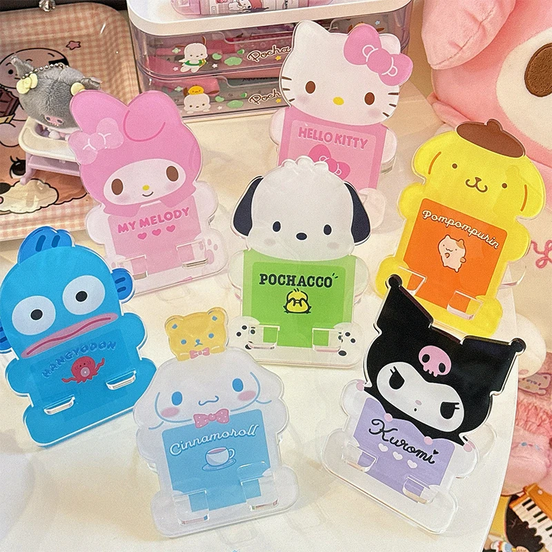 Sanrio Акриловый Держатель Для Мобильного Телефона Hello Kitty Kuromi Cinnamoroll Pochacco Melody Lazy