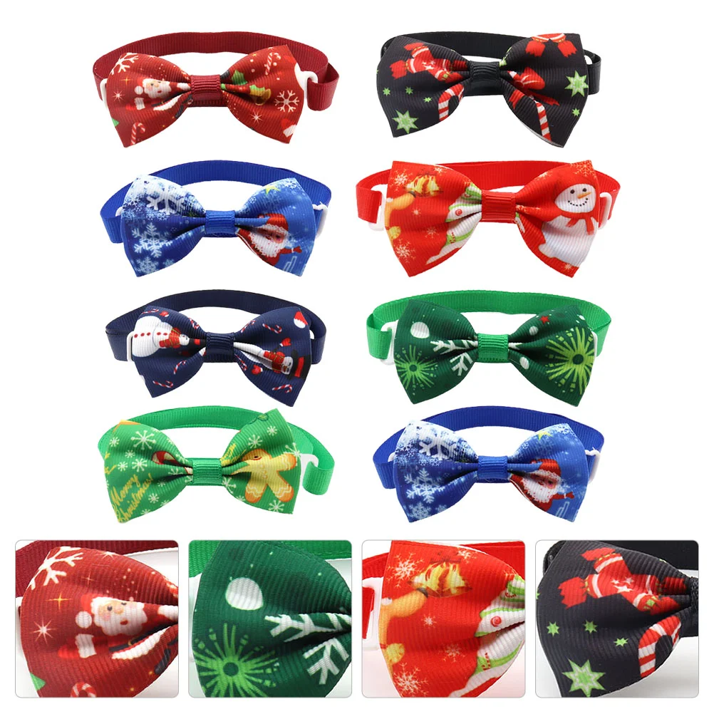 

8 Pcs Pet Accessories Christmas Bow Tie Adorable Knots DIY Bows Party Decor Decorate Xmas Costume Decorative Supply
