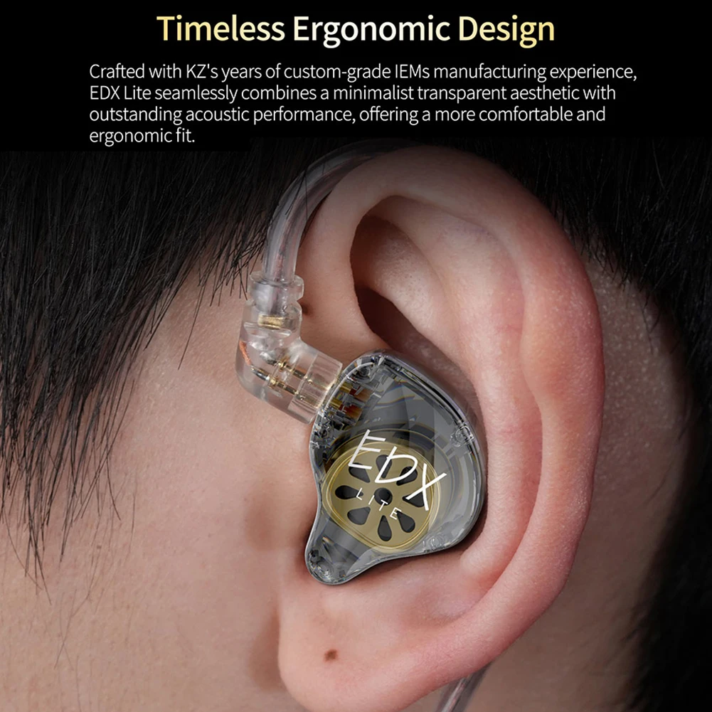 Hi-Fi наушники KZ EDX Lite стереонаушники с басами