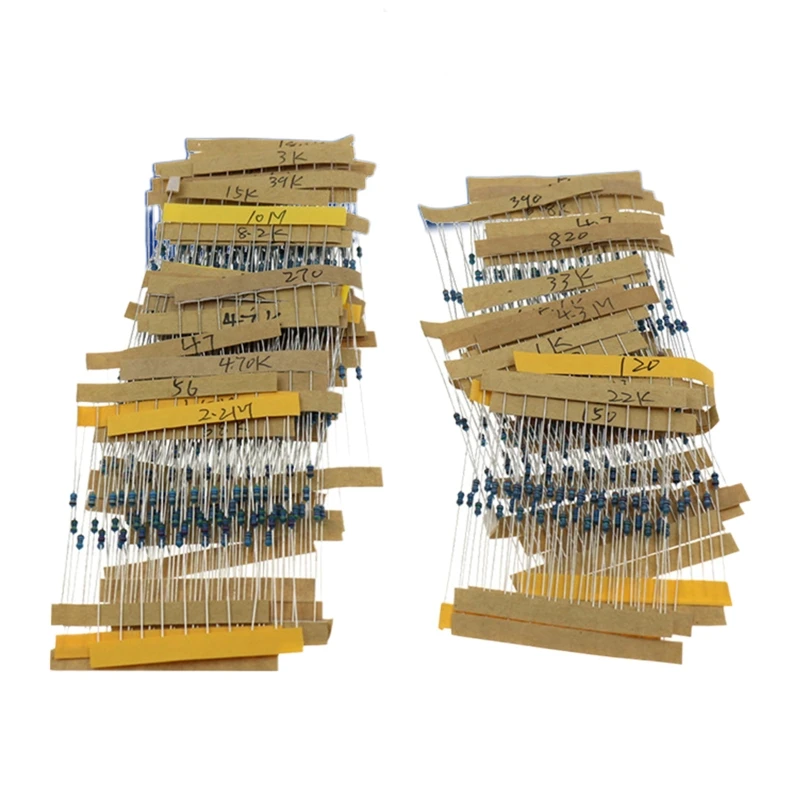 

R9JA 640Pieces Resistors 64Values 1% Resistor Kit 1R - 10mr Ohm for DIY & Experiments