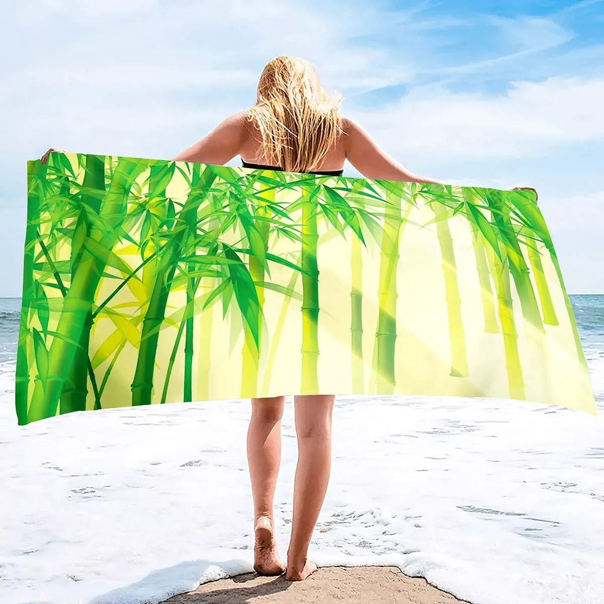 

Bamboo Grove Beach Towel Microfiber Towel Large Beach Bath Towel Quick Dry Sand Beach Towels Large Beach Towels for Man Woman