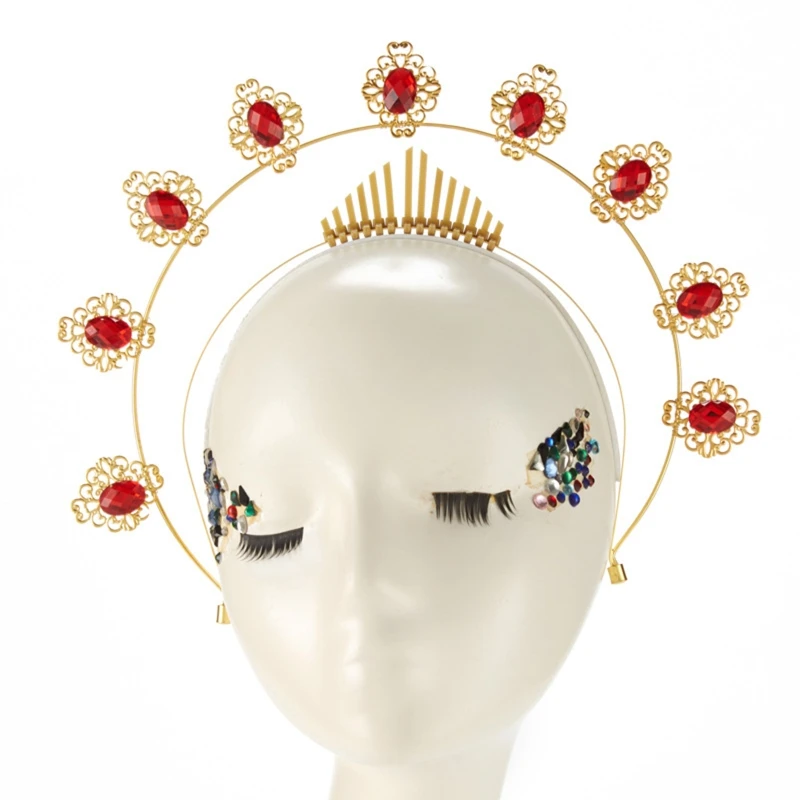 

Lolita Halo Crown Headpiece Baroque Tiara Crown Lolita Cosplay Crown Headband DIY Halo Goddess Headpiece Mary Halo DXAA
