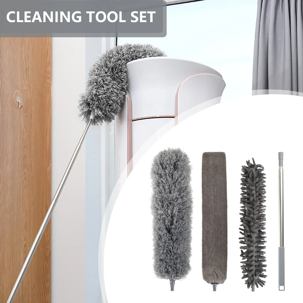 

Extendable Feather Duster Kit Microfiber Duster with Telescopic Long-handled Dust Cleaning Kit Washable Dust Brush with Flexible