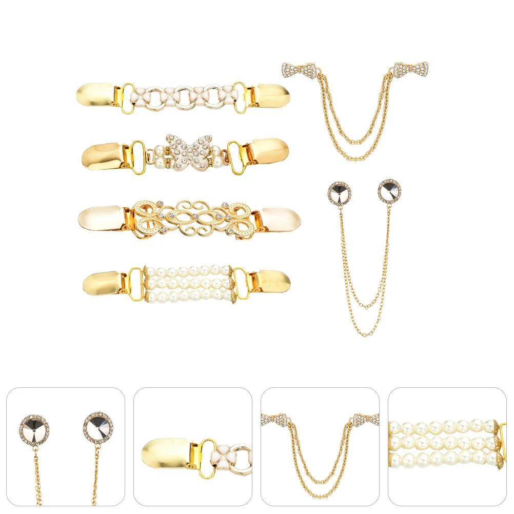 

6pcs Fashion Sweater Shawl Clip Cardigan Shirt Clasp Alloy Clothes Clip for Lady